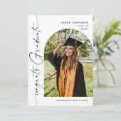 Moderne Minimalistische Grad-2-FOTO-Graduierungspa Einladung (Stehend Vorderseite)