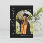 Moderne Minimalistische Grad-2-FOTO-Graduierungspa Einladung (Stehend Vorderseite)