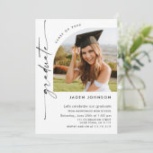 Moderne Minimalistische Grad-2-FOTO-Graduierungspa Einladung (Stehend Vorderseite)