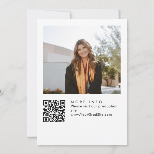 Moderne Minimalistische Grad-2-FOTO-Graduierungspa Einladung (Rückseite)