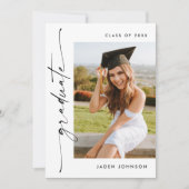 Moderne Minimalistische Grad-2-FOTO-Graduierungspa Einladung (Vorderseite)