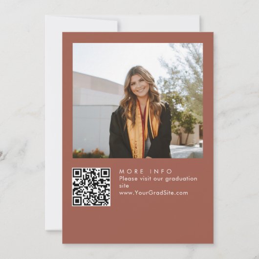 Moderne Minimalistische Grad-2-FOTO-Graduierungspa Einladung (Rückseite)