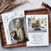 Moderne Minimalistische Grad-2-FOTO-Graduierungspa Einladung