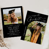 Moderne Minimalistische Grad-2-FOTO-Graduierungspa Einladung