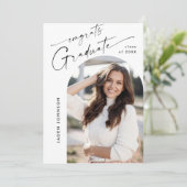 Moderne Minimalistische Grad-2-FOTO-Graduierungspa Einladung (Stehend Vorderseite)