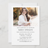 Moderne Minimalistische Grad-2-FOTO-Graduierungspa Einladung (Rückseite)