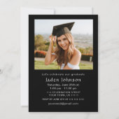 Moderne Minimalistische Grad-2-FOTO-Graduierungspa Einladung (Rückseite)