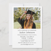 Moderne Minimalistische Grad-2-FOTO-Graduierungspa Einladung (Rückseite)