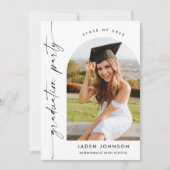 Moderne Minimalistische Grad-2-FOTO-Graduierungspa Einladung (Vorderseite)