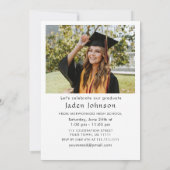 Moderne Minimalistische Grad-2-FOTO-Graduierungspa Einladung (Rückseite)