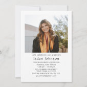 Moderne Minimalistische Grad-2-FOTO-Graduierungspa Einladung (Rückseite)