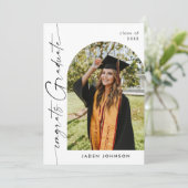 Moderne Minimalistische Grad 4 FOTO Graduierungspa Einladung (Stehend Vorderseite)