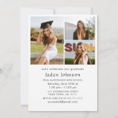Moderne Minimalistische Grad 4 FOTO Graduierungspa Einladung (Rückseite)