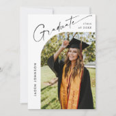 Moderne Minimalistische Grad 4 FOTO Graduierungspa Einladung (Vorderseite)