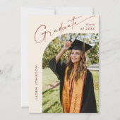 Moderne Minimalistische Grad 4 FOTO Graduierungspa Einladung (Vorderseite)