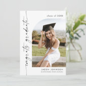 Moderne Minimalistische Grad 4 FOTO Graduierungspa Einladung (Stehend Vorderseite)