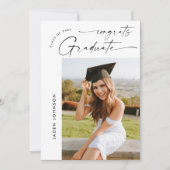 Moderne Minimalistische Grad 4 FOTO Graduierungspa Einladung (Vorderseite)