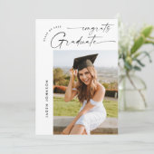 Moderne Minimalistische Grad 4 FOTO Graduierungspa Einladung (Stehend Vorderseite)