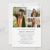 Moderne Minimalistische Grad 4 FOTO Graduierungspa Einladung (Rückseite)