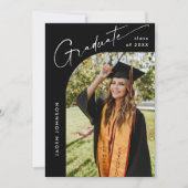 Moderne Minimalistische Grad 4 FOTO Graduierungspa Einladung (Vorderseite)