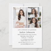 Moderne Minimalistische Grad 4 FOTO Graduierungspa Einladung (Rückseite)