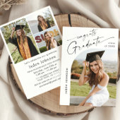 Moderne Minimalistische Grad 4 FOTO Graduierungspa Einladung