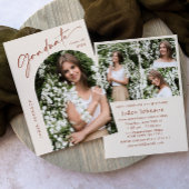 Moderne Minimalistische Grad 4 FOTO Graduierungspa Einladung