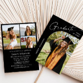 Moderne Minimalistische Grad 4 FOTO Graduierungspa Einladung