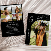 Moderne Minimalistische Grad 4 FOTO Graduierungspa Einladung