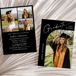 Moderne Minimalistische Grad 4 FOTO Graduierungspa Einladung