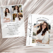 Moderne Minimalistische Grad 4 FOTO Graduierungspa Einladung