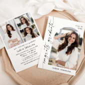 Moderne Minimalistische Grad 4 FOTO Graduierungspa Einladung