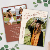 Moderne Minimalistische Grad 4 FOTO Graduierungspa Einladung