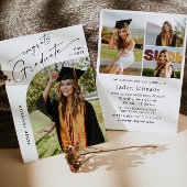 Moderne Minimalistische Grad 4 FOTO Graduierungspa Einladung