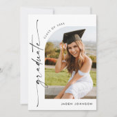 Moderne Minimalistische Grad 4 FOTO Graduierungspa Einladung (Vorderseite)