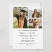 Moderne Minimalistische Grad 4 FOTO Graduierungspa Einladung (Rückseite)