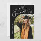 Moderne Minimalistische Grad 4 FOTO Graduierungspa Einladung (Vorderseite)