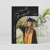 Moderne Minimalistische Grad 4 FOTO Graduierungspa Einladung (Stehend Vorderseite)