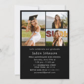 Moderne Minimalistische Grad 4 FOTO Graduierungspa Einladung (Rückseite)