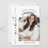 Moderne Minimalistische Grad 4 FOTO Graduierungspa Einladung (Vorderseite)
