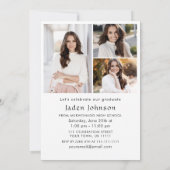 Moderne Minimalistische Grad 4 FOTO Graduierungspa Einladung (Rückseite)