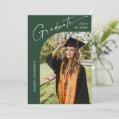 Moderne Minimalistische Grad 4 FOTO Graduierungspa Einladung (Stehend Vorderseite)