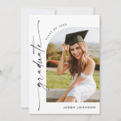 Moderne Minimalistische Grad-5-FOTO-Graduierungspa Einladung (Vorderseite)