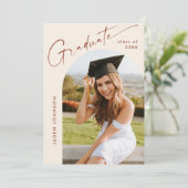 Moderne Minimalistische Grad-5-FOTO-Graduierungspa Einladung (Stehend Vorderseite)