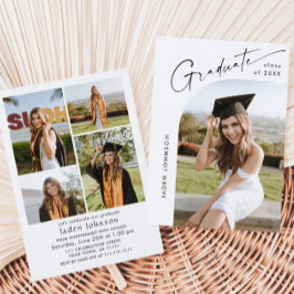 Moderne Minimalistische Grad-5-FOTO-Graduierungspa Einladung