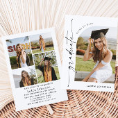 Moderne Minimalistische Grad-5-FOTO-Graduierungspa Einladung