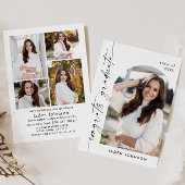 Moderne Minimalistische Grad-5-FOTO-Graduierungspa Einladung