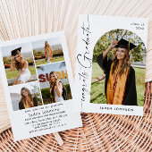 Moderne Minimalistische Grad-5-FOTO-Graduierungspa Einladung