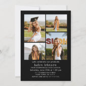 Moderne Minimalistische Grad-5-FOTO-Graduierungspa Einladung (Rückseite)