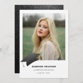 Moderne, Minimalistische Grad-Ankündigung Einladung (Vorne/Hinten)